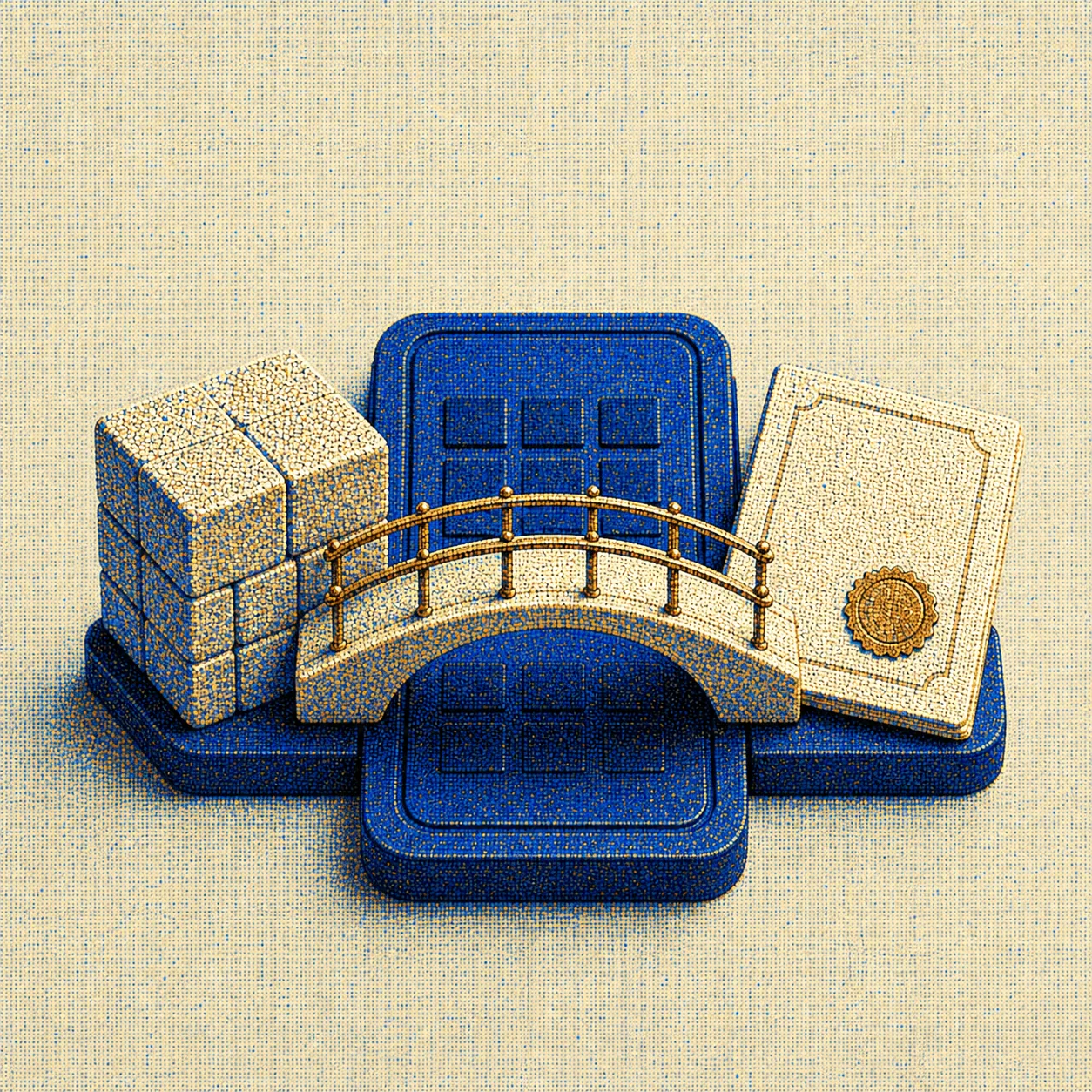 Pointillist bridge connecting physical collateral and a digital registry